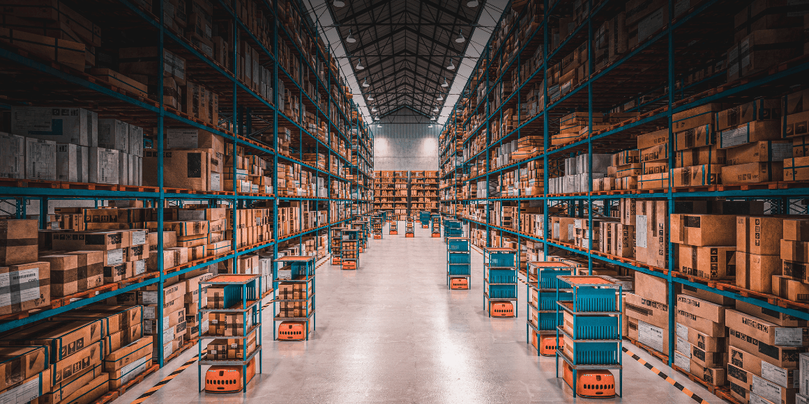 modern warehouse with an automated system